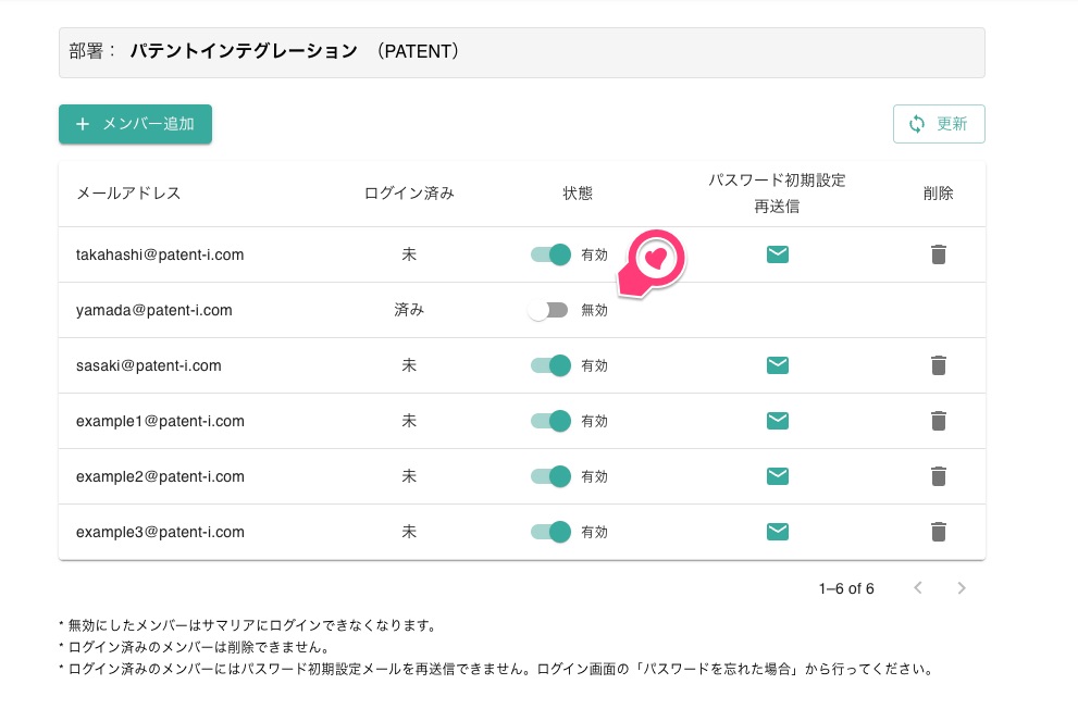 クリックで拡大表示 メンバー無効化