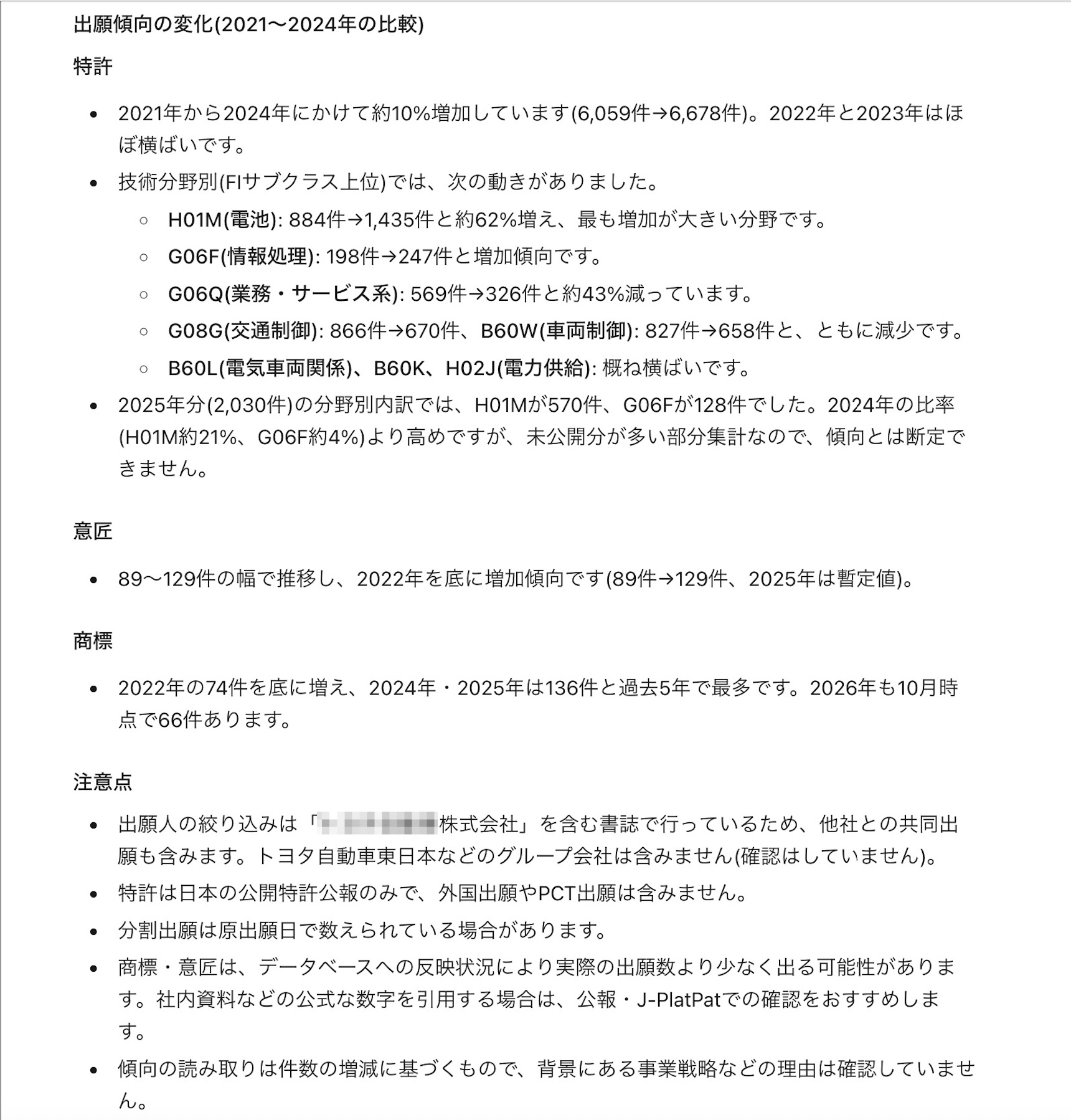クリックで拡大表示 意匠・商標を含む出願傾向結果