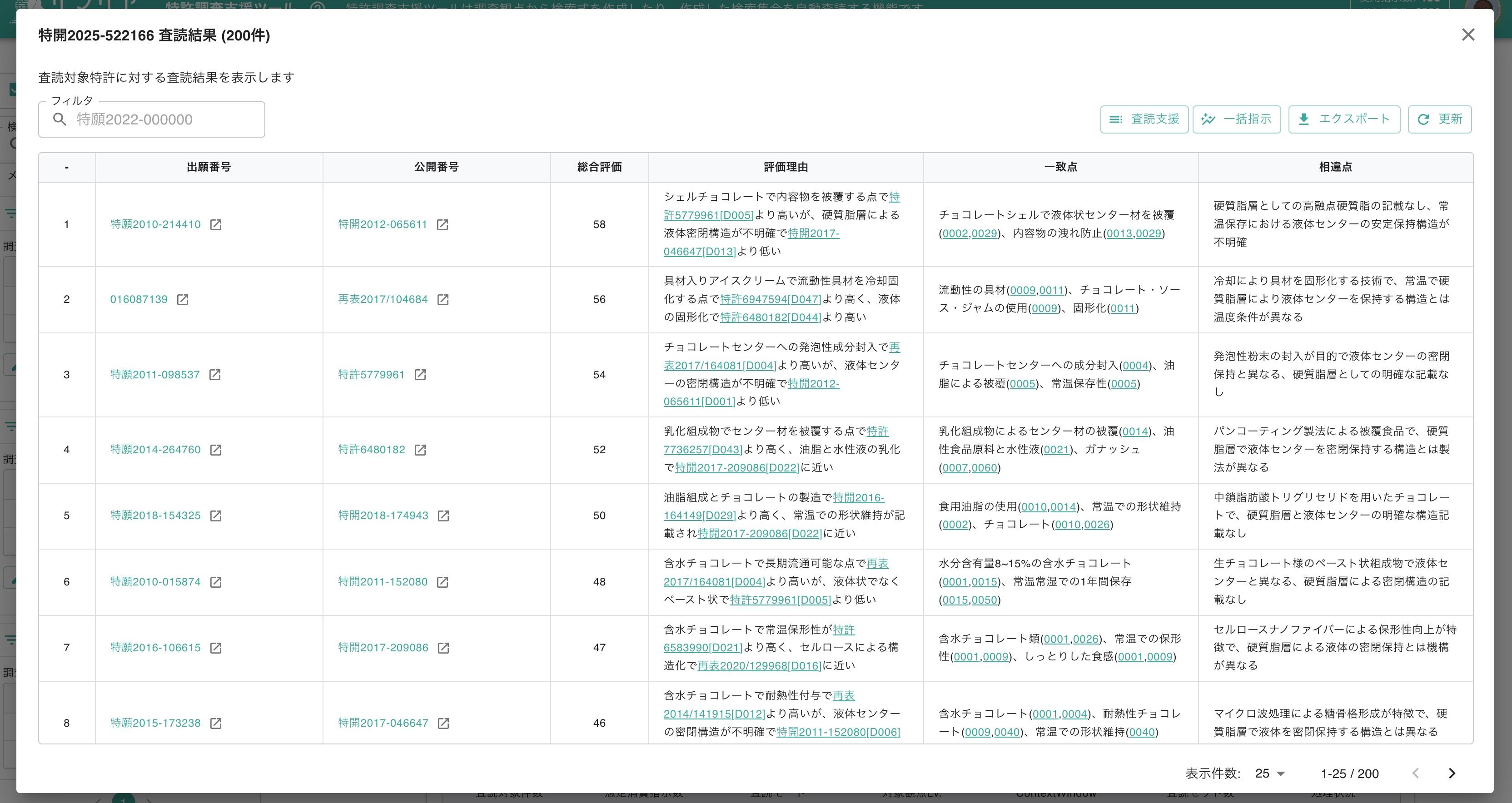 簡易評価の査読結果表示